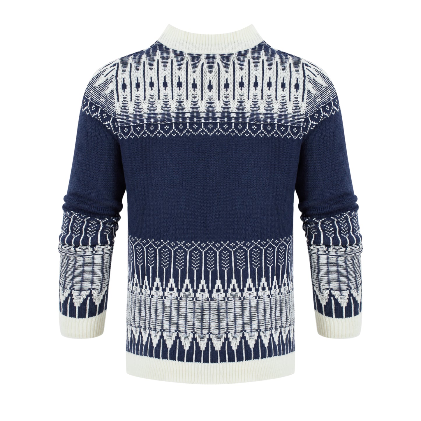 Men's Crewneck Pullover Sweater Unisex Fair Isle Long Sleeve Knitted Sweater